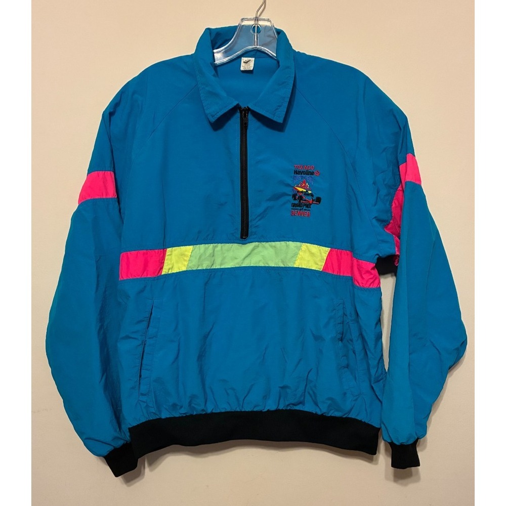 Texaco Havoline Grand Prix of Denver Vintage NEON Pullover 1/4 Zip Jacket
